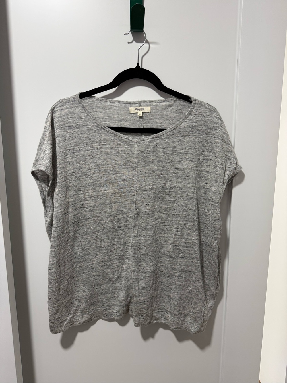 Madewell Heather Gray Cocoon Linen  Knit Tee